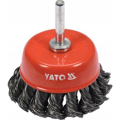 Yato Kartáč drátěný čelní s nástavcem do vrtačky 75 mm YT-4752