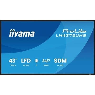 Интерактивен дисплей IIYAMA TE6512MIS-B4AG, 65" (165.1 cm) 4K/UHD VA сензорен дисплей, DisplayPort, HDMI, VGA, USB, USB-C, RS232, Wi-Fi, Bluetooth, LAN (TE6512MIS-B4AG)