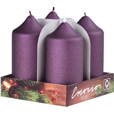 Emocio adventní válec 4ks 40x80 exclusive mat. švestkové