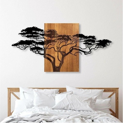 ASIR Nástěnná dekorace dřevo kov ACACIA TREE černá ořech