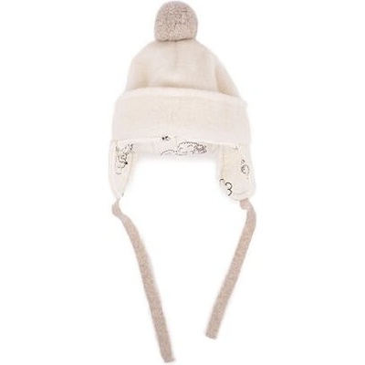 Vlnka Detská čiapka s brmbolcom biela