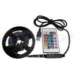 Комплект USB LED лента FLAG LIGHT 2.5 m за фоново осветление зад телевизора с IR контролер, Backlight TV RGB set (1196)