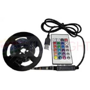  Комплект USB LED лента FLAG LIGHT 2.5 m за фоново осветление зад телевизора с IR контролер, Backlight TV RGB set (1196)
