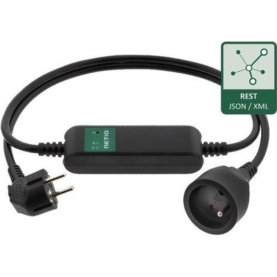 NETIO Chytrá zásuvka, CEE 7/7(M) - 7/5(F), WiFi ovládání přes IP (PowerCable REST 101E) - 19.98.3520