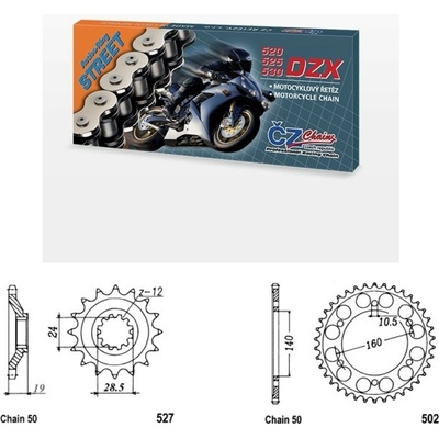 ČZ Řetězová sada Kawasaki ZX 10 Tomcat 88-90