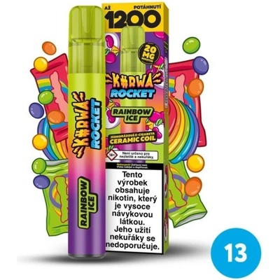 Kurwa Rocket Rainbow Ice 20 mg 1 200 potahů – Zboží Dáma