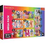 Trefl Puzzle 10v1 - Колекция модни кукли / MGA Rainbow high (96000)