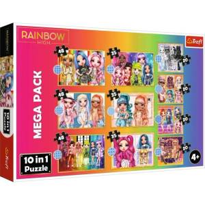 Trefl Puzzle 10v1 - Колекция модни кукли / MGA Rainbow high (96000)