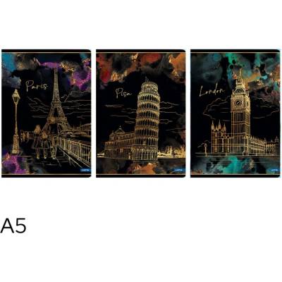 LASTVA Sešit A5 linka 52l Gold city mix