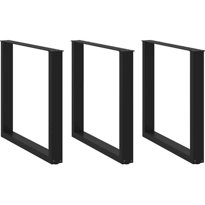 Omaxi 311474 Nohy k jídelnímu stolu ve tvaru U 3 ks černé 90 x 72-73 cm ocel