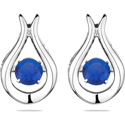 Swan Сребърни обици със сини камъни END734E Swan