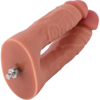 HiSmith HSA27 Double Penetrator Realistic Silicone Dildo for Simultaneous Anal and Vaginal Sex Skin