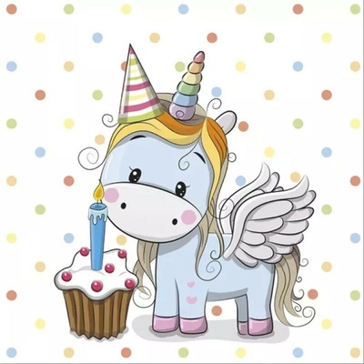 DAISY SDOG 027001 Sweet Unicorn With Pastel Dots servítky 3V 20ks 33x33cm