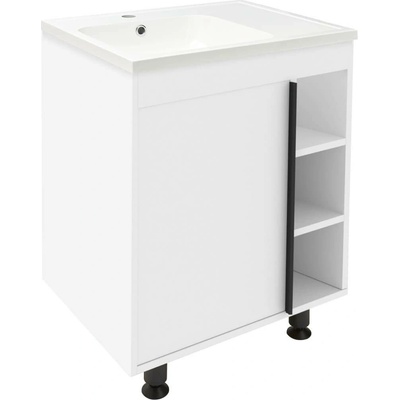 Naturel Koupelnová skříňka s umyvadlem Naturel Lucca 59x70x45 cm bílá lesk LUCCA60W LUCCA60W