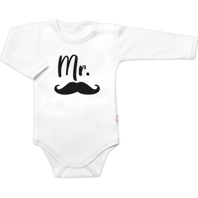 Body dl. rukáv Mr. bavlna Baby Nellys bielo čierne