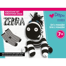 Ditipo Kreativní set Šití z ponožky Zebra 21 x 16 x 4 cm věk