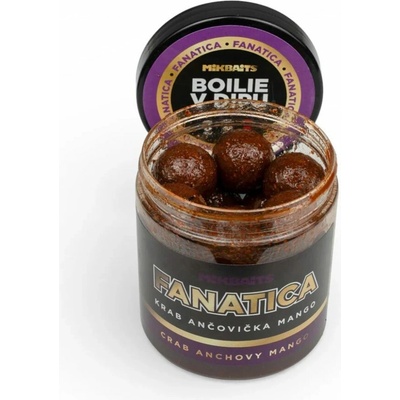Mikbaits Boilie v Dipe Fanatica Krab Ančovička Mango 250 ml 20 mm