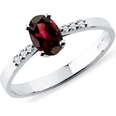 Klenota Zlatý prsteň s granátom a diamantmi k0297022