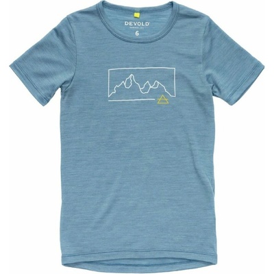 Devold Active Outline Tee Kid Skyblue