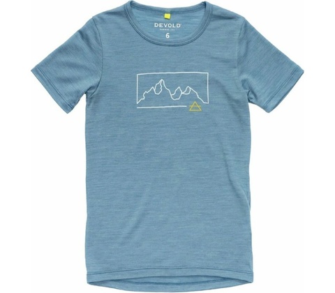 Devold Active Outline Tee Kid Skyblue