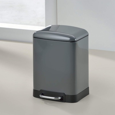 Kela 6 л тъмно сив кош за отпадъци с педал KELA от серия Davino