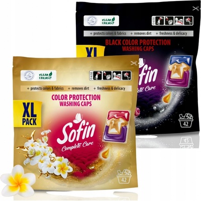 Sofin Kapsule na pranie tmavej čiernej a farebnej ochrany farieb XL 2 x 42 PD