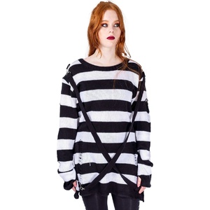 HEARTLESS дамски пуловер Heartless - ORIANA JUMPER - BLACK/WHITE - HEARTLESS - T-ORIANA-BW-1