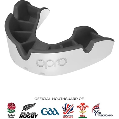 Opro Silver Mouth Guard Juniors - White/Black