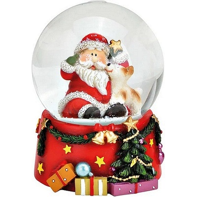 WURM Коледен снежен глобус Дядо Коледа с куче, 6x7x9 см (2113)