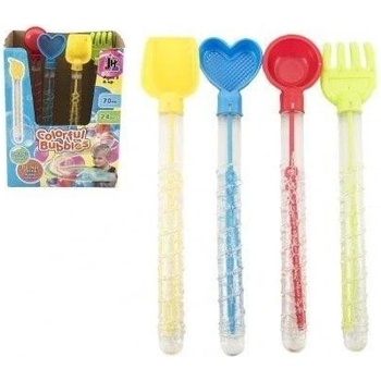 Bublifuk 70ml trubice 28cm s nářadím na písek plast 4 druhy