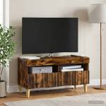 vidaXL LED телевизионен кабинет ARNHEM 81 x 35 x 43 см Опушен дъб (896780)