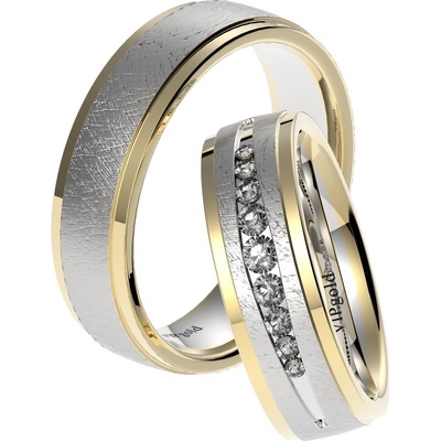 VIPgold Svadobné obrúčky 95273-bielo-žlté zlato