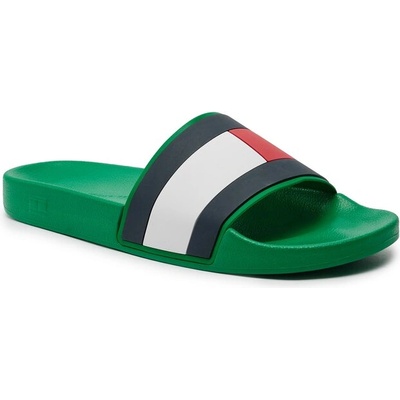 Tommy Jeans Чехли Tommy Jeans Rubber Th Flag Pool Slide FM0FM04263 Olympic Green L4B (Rubber Th Flag Pool Slide FM0FM04263)