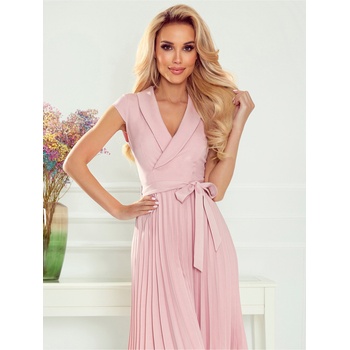 Numoco Плисирана рокля с деколте на кърпичка - прахово розово Numoco WENDY numoco | Rozov | ЖЕНИ | L