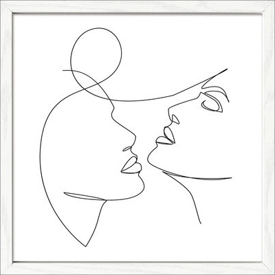 Obraz v rámu Line art face V 33x33 cm