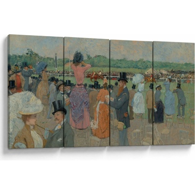 Obraz - Jean-Louis Forain, The Races at Longchamp, reprodukcia, štvordielne 160x80 cm