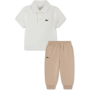 LACOSTE 647656 short sleeve set - Beige / White (Farine)