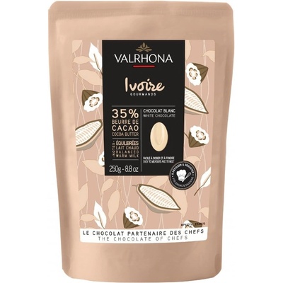 Valrhona Бял млечен шоколад Valrhona Feves Ivoire 35% 250гр
