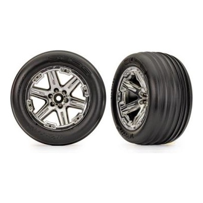 Traxxas колело 2, 8", RXT хромиран диск, оребрена гума (електрическа предна) (2)