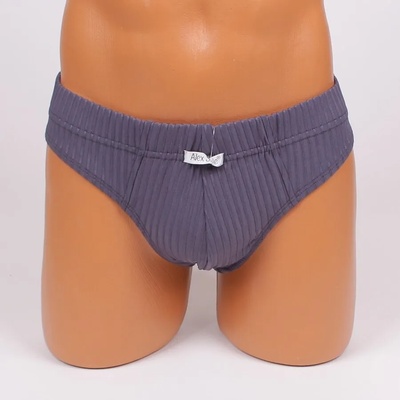 Мъжки тъмносив слип с райе и малък надпис