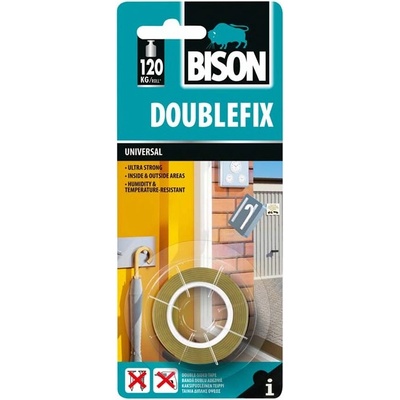 Bison International B. V Bison International B. V. Двустранно залепваща лента BISON DOUBLEFIX UNIVERSAL 1.5 м x 19 мм