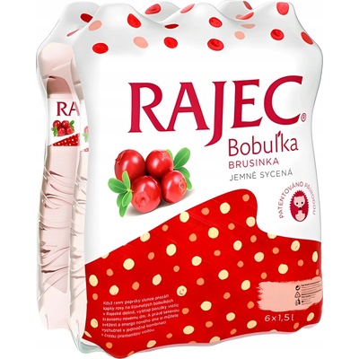 Rajec Pramenitá voda brusnica jemne sýtená 6 x 1,5 l