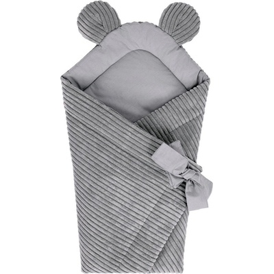 Meowbaby Сиво бебешко одеяло от рипсено кадифе 35x65 cm - Meowbaby (MAR87)