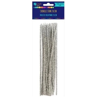 DP Craft Drátky chlupaté stříbrné 30 CM, 25 Ks
