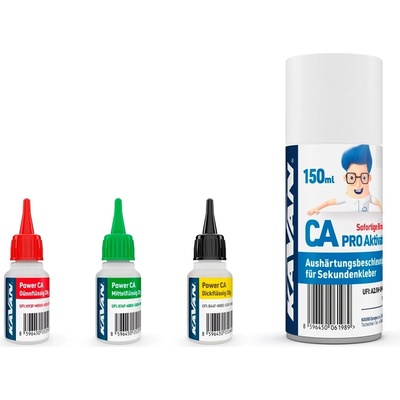 Kavan CA PACK vteř. lepidlo 3x20g Ř,S,H + aktivátor 150ml DE KAV56.9956.DE