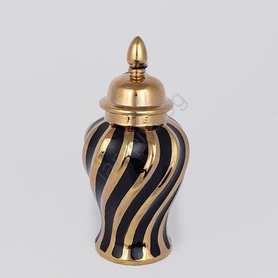 Eurolamp Керамичен буркан 30x14, 8 см златист/черен (EU0500)