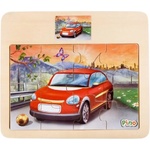 Pino Toys Дървен пъзел от 12 части Pino - Кола (4102.4) - ozone