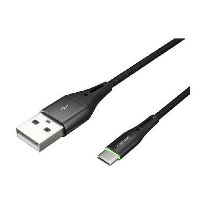 Кабел - Natec USB-C(M) -> USB-A (M) 2.0 cable 1m. Black LED nylon (NKA-1957)