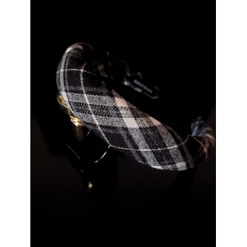 Radi handmade Обемна диадема черно и бяло каре (723)