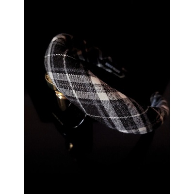 Radi handmade Обемна диадема черно и бяло каре (723)